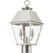 Wentworth 2 Light 18 inch Brushed Nickel Outdoor Post Top Lantern, Medium