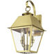 Wentworth 2 Light 17 inch Natural Brass Outdoor Wall Lantern, Medium