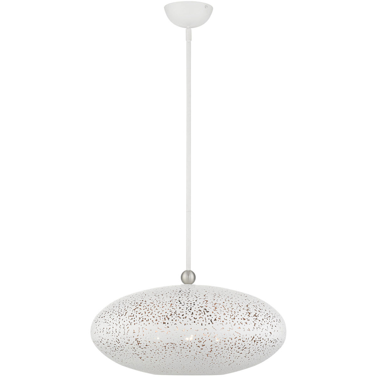 Charlton 3 Light 20 inch White with Brushed Nickel Accents Pendant Ceiling Light