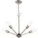 Prague 5 Light 20 inch Brushed Nickel Chandelier Ceiling Light