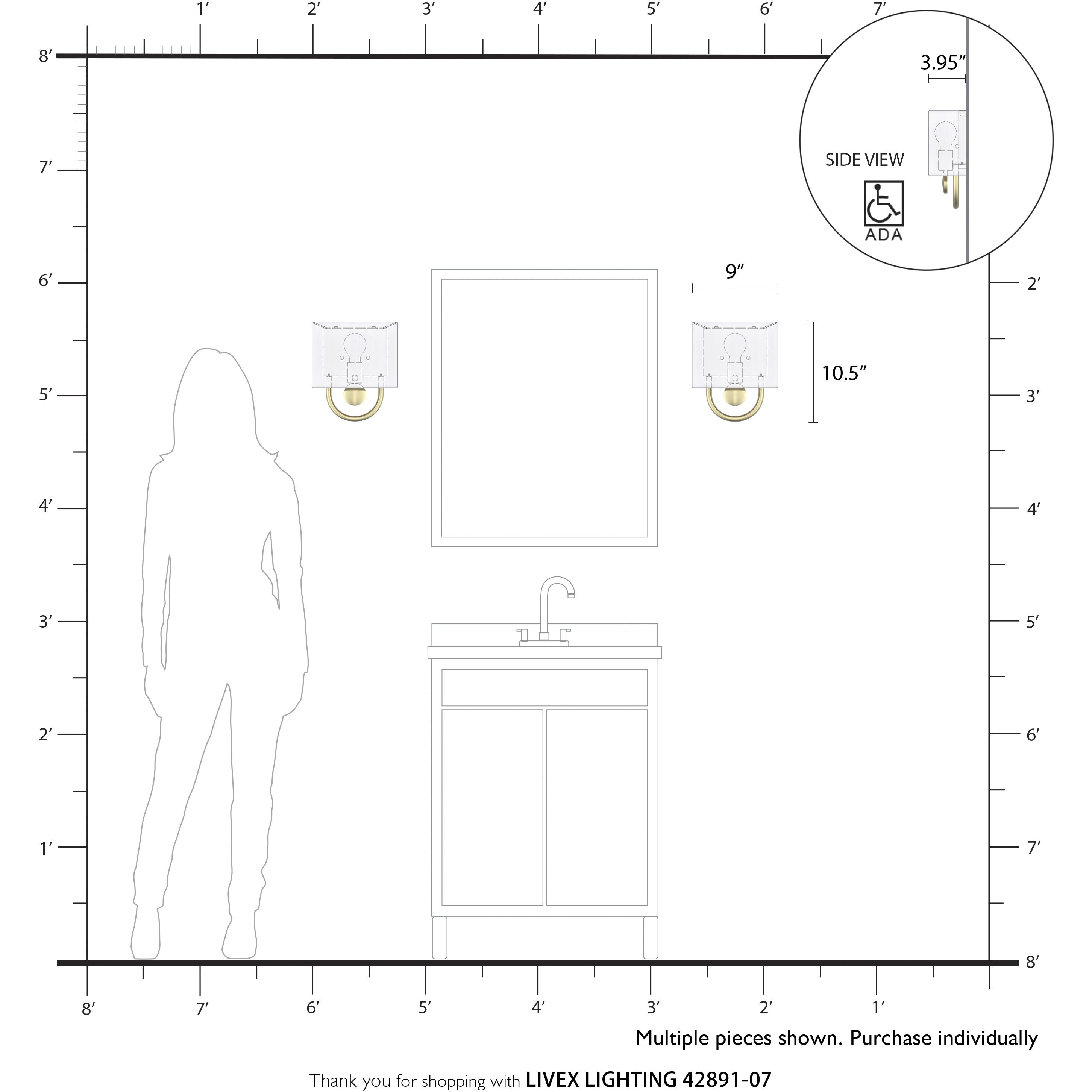 Stratton 1 Light 9 inch Bronze ADA Wall Sconce Wall Light