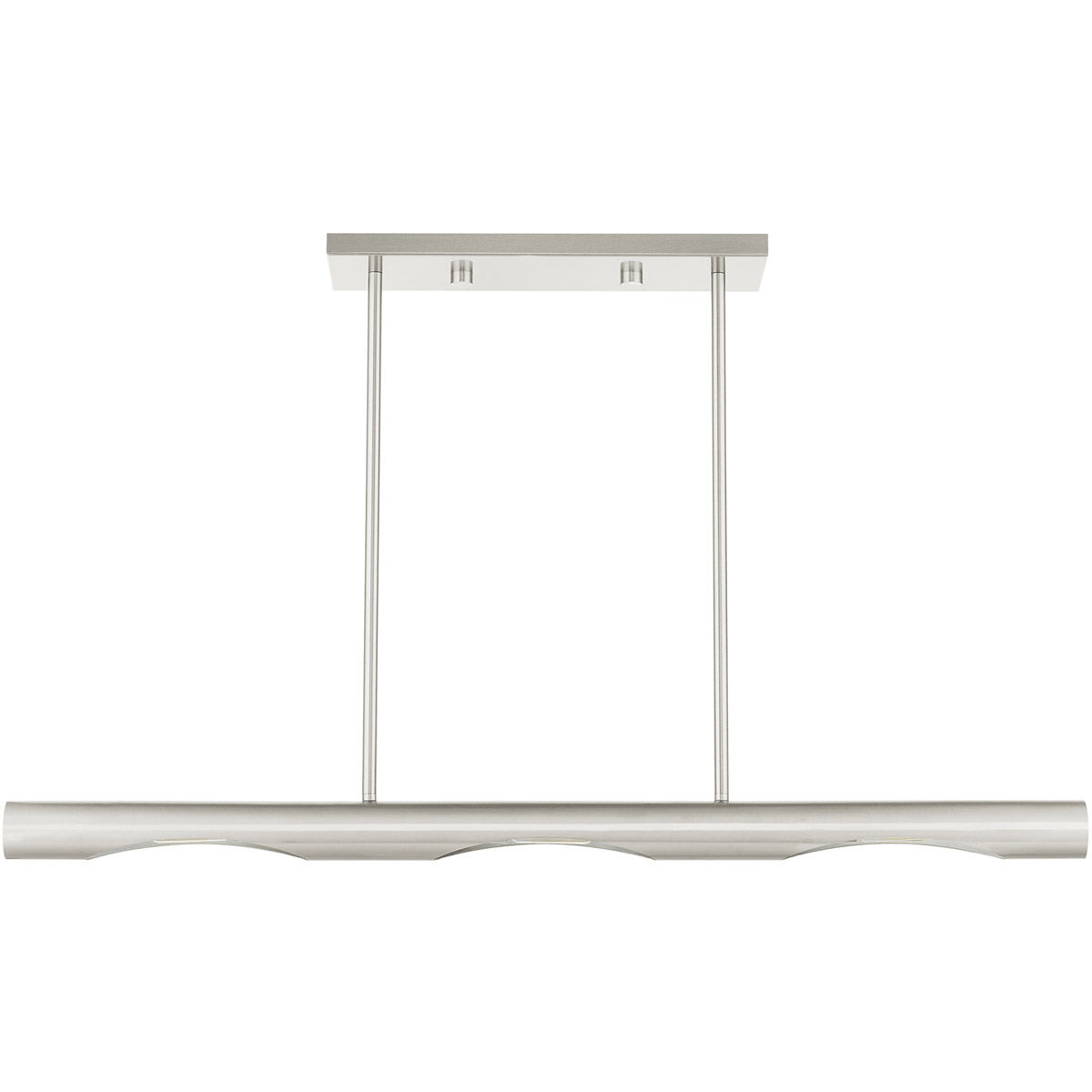 Acra 3 Light 36 inch Brushed Nickel Linear Chandelier Ceiling Light