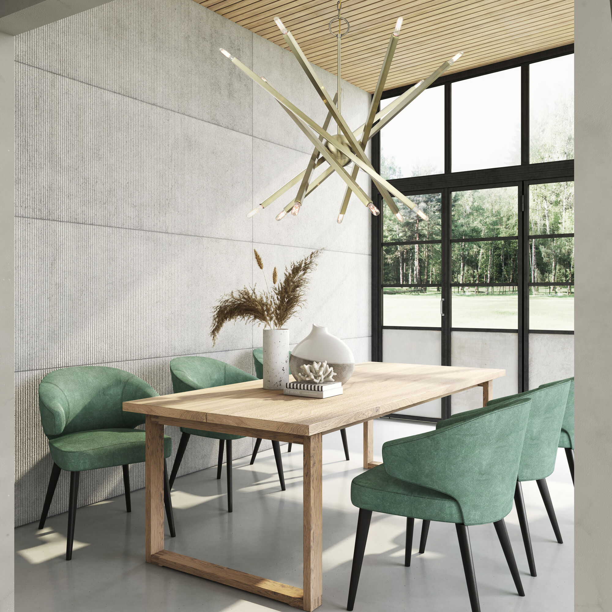 Monaco 14 Light 40 inch Antique Brass Foyer Chandelier Ceiling Light