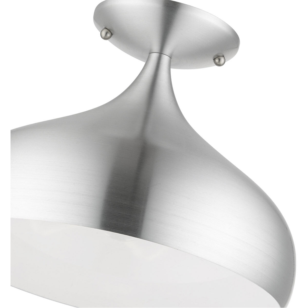 Amador 1 Light 12 inch Brushed Aluminum with Polished Chrome Accents Semi-Flush Mount Ceiling Light