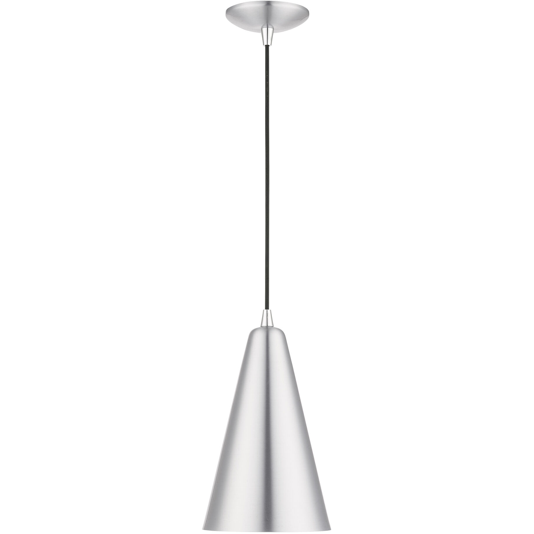 Dulce 1 Light 7 inch Brushed Aluminum with Polished Chrome Accents Mini Pendant Ceiling Light
