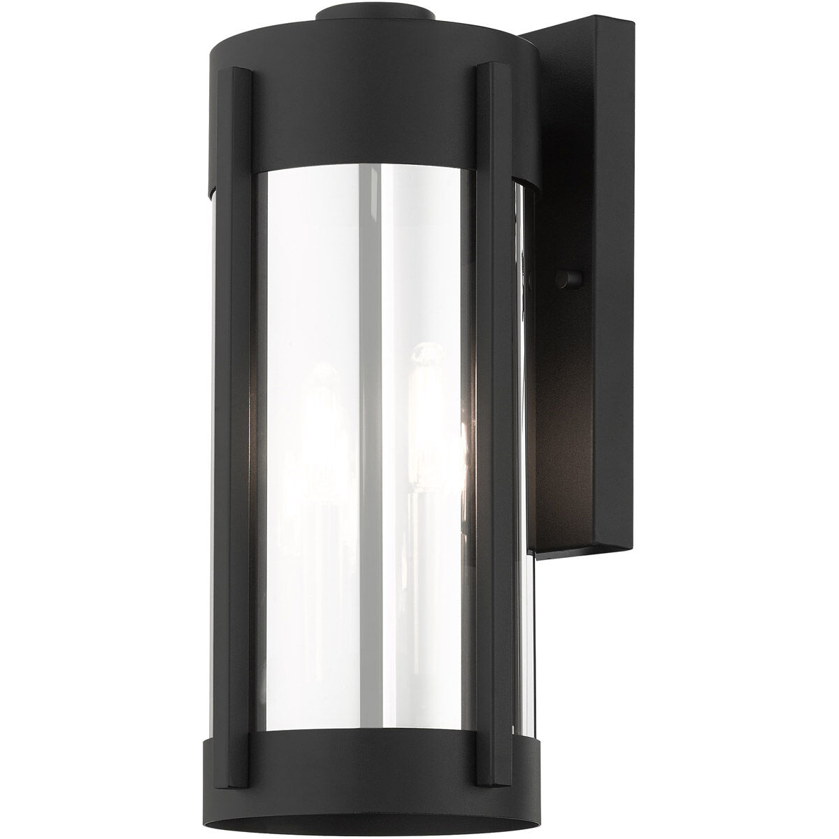 Sheridan 2 Light 16 inch Black with Brushed Nickel Candles Outdoor Wall Lantern