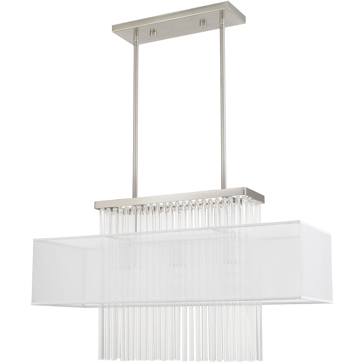 Alexis 3 Light 30 inch Brushed Nickel Linear Chandelier Ceiling Light