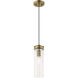 Art Glass 1 Light 5 inch Antique Brass Mini Pendant Ceiling Light