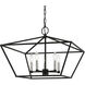 Devone 5 Light 22 inch Black with Brushed Nickel Accents Chandelier Ceiling Light