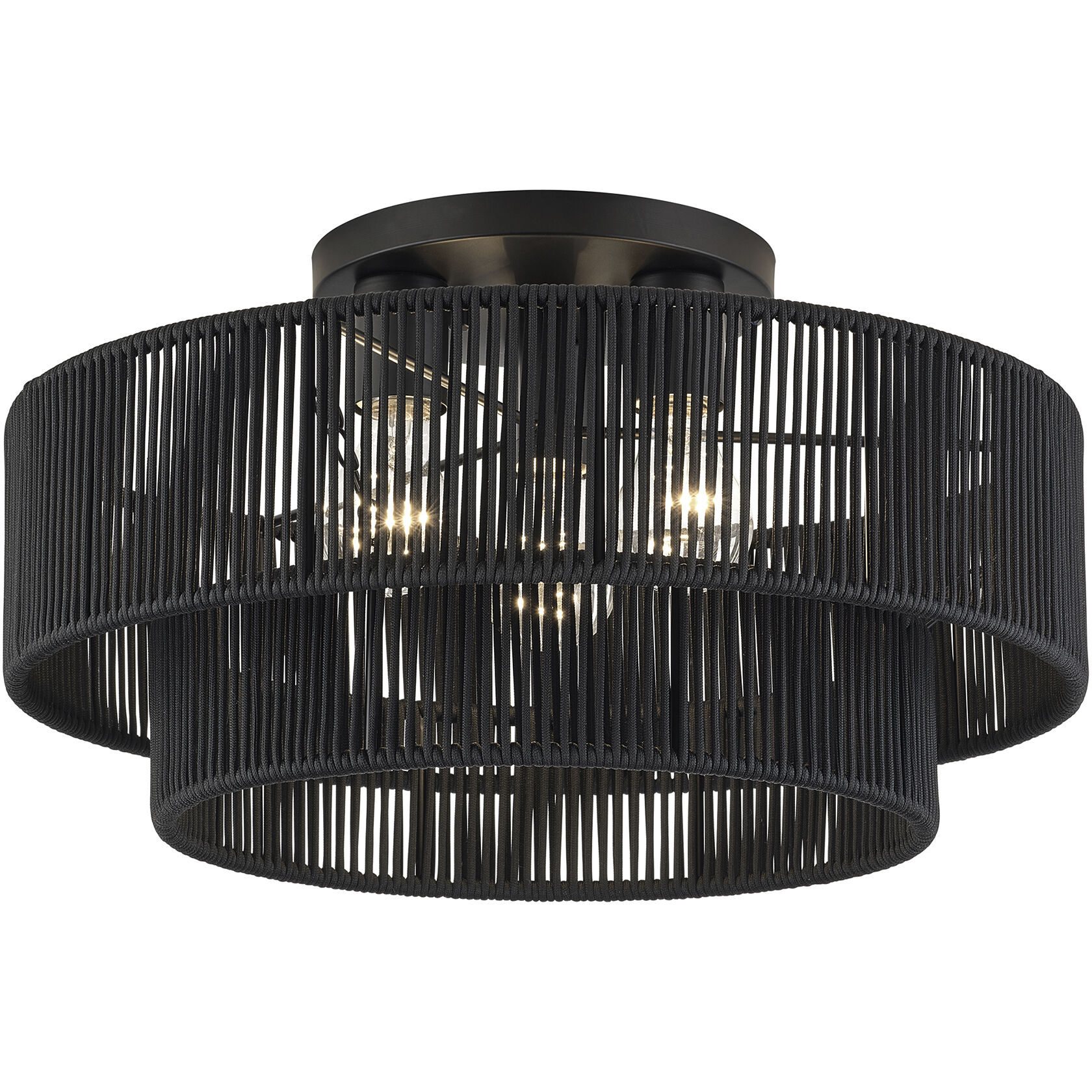 Acordia 3 Light 18 inch Black Semi Flush Mount Ceiling Light, Large
