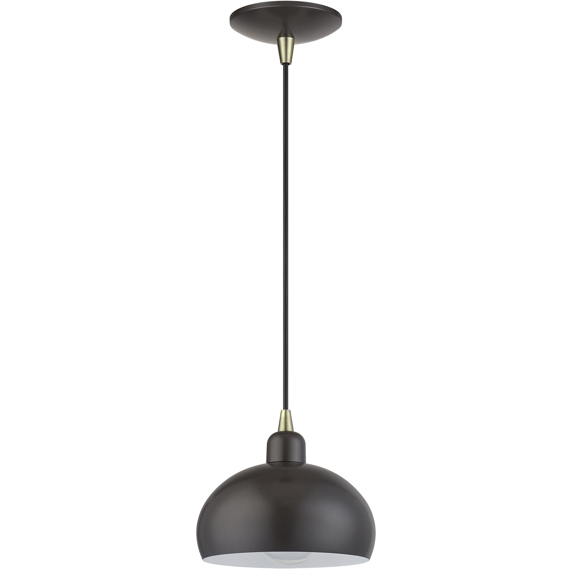 Domma 1 Light 8 inch English Bronze with Antique Brass Accents Mini Pendant Ceiling Light