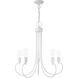 Bari 5 Light 25 inch White Chandelier Ceiling Light
