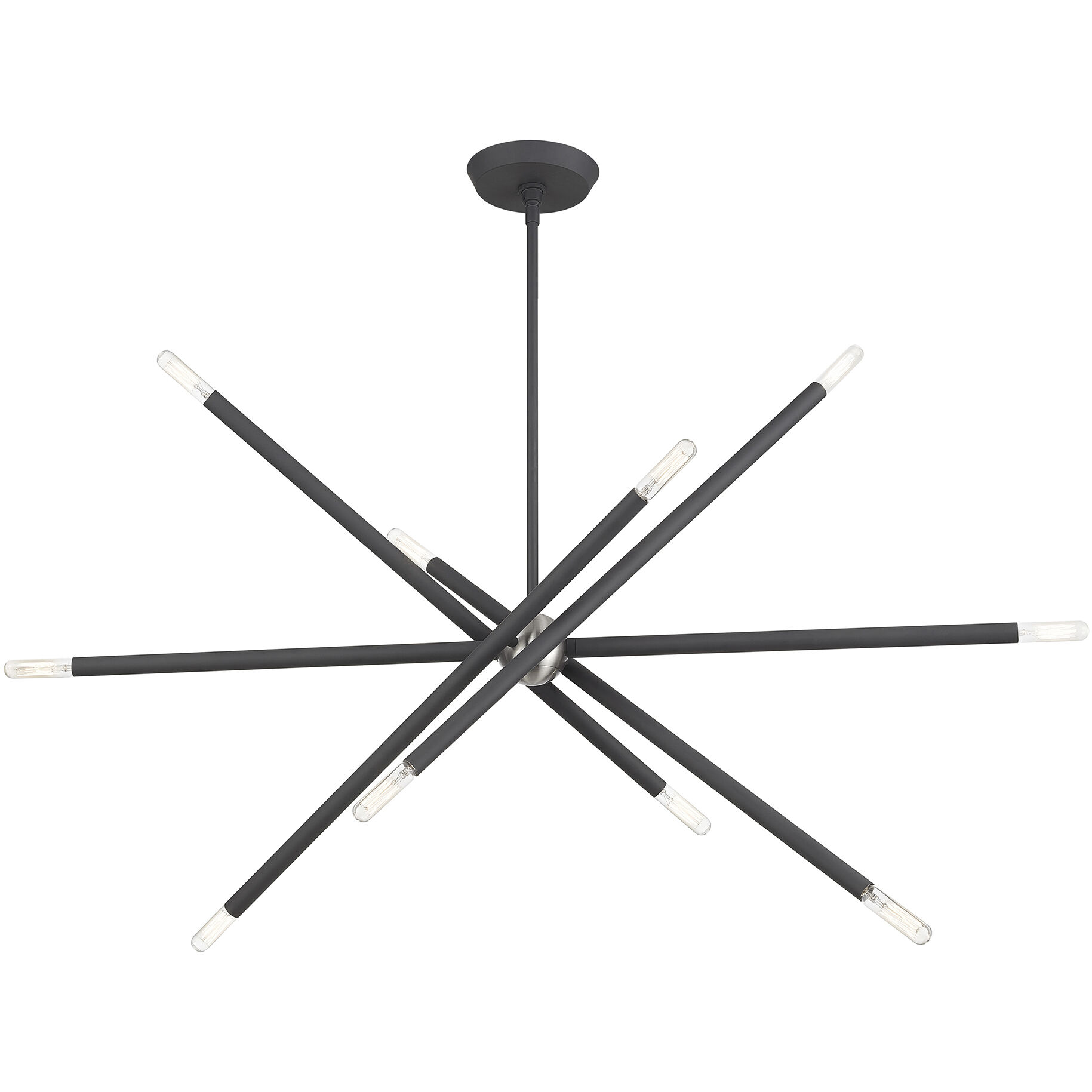 Soho Linear Chandelier Ceiling Light in Scandinavian Gray with Brushed Nickel Accents