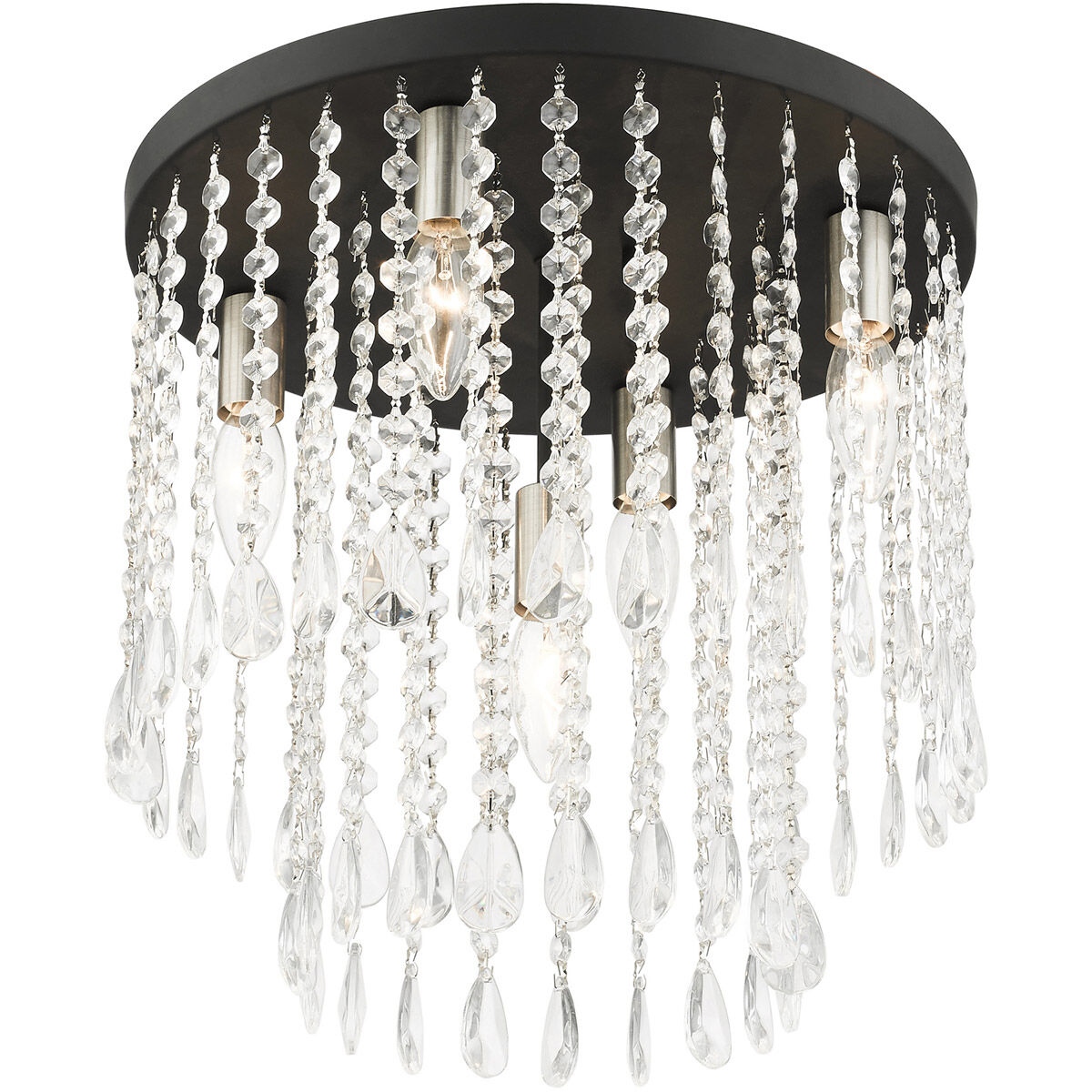 Elizabeth 5 Light 14 inch Black Flush Mount Ceiling Light