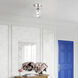 Brussels 1 Light 7 inch Polished Nickel Crystal Semi-Flush Ceiling Light