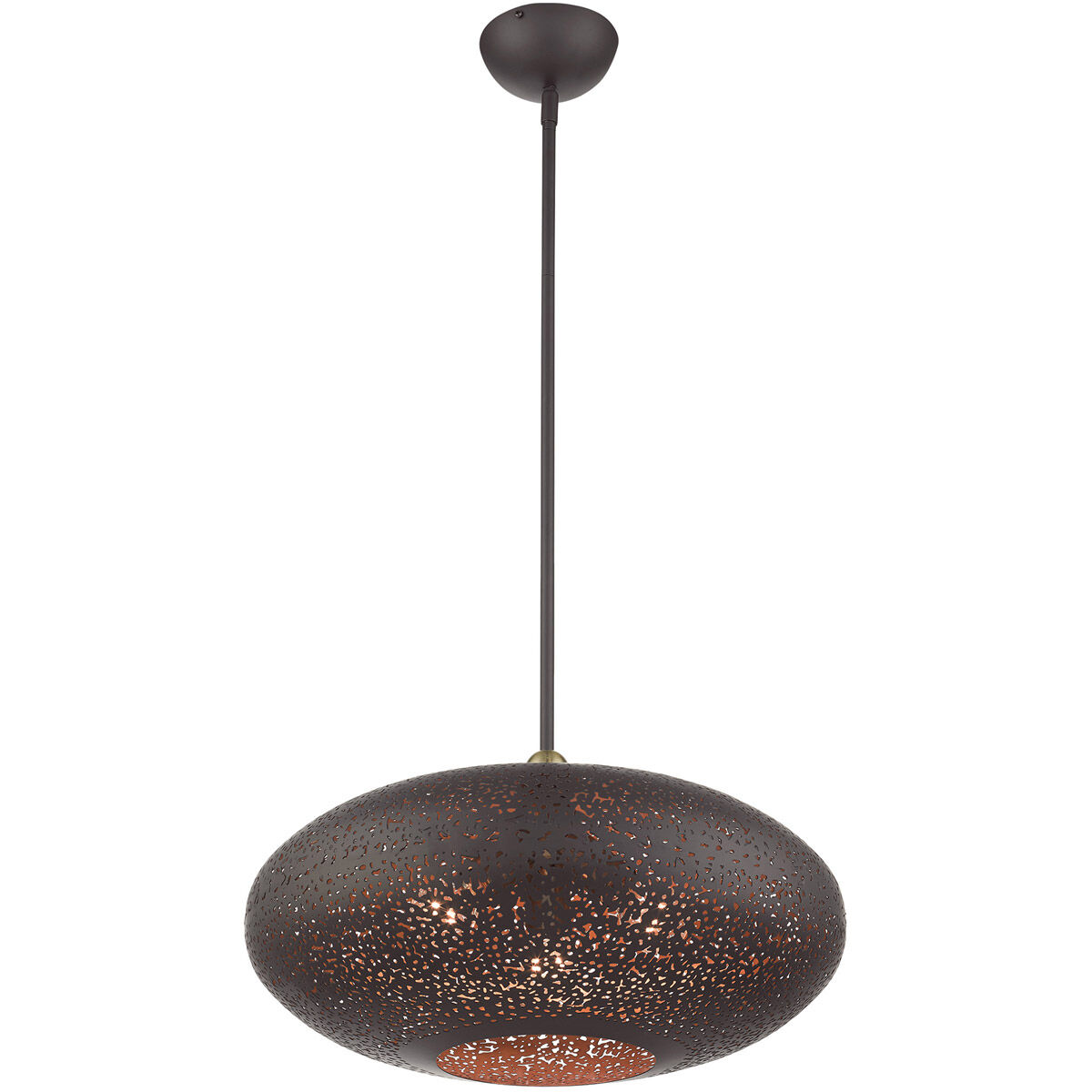 Charlton 3 Light 20 inch Bronze with Antique Brass Accents Pendant Ceiling Light
