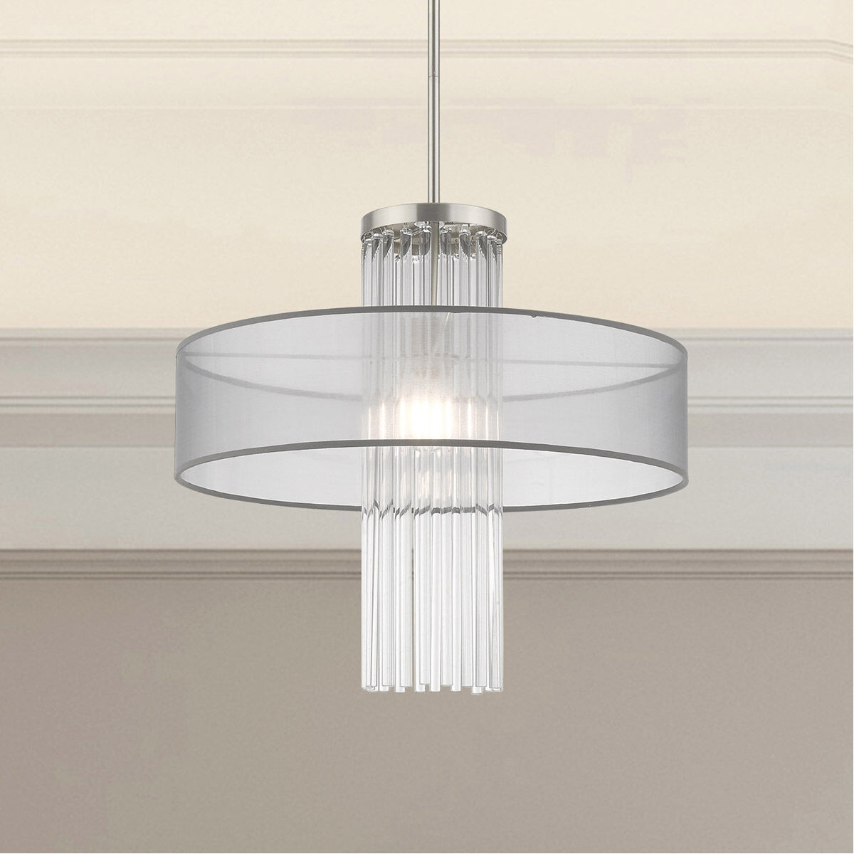 Alexis 1 Light 20 inch Brushed Nickel Pendant Chandelier Ceiling Light