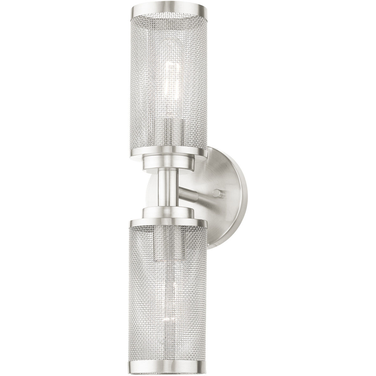 Industro 2 Light 5 inch Brushed Nickel Sconce Wall Light