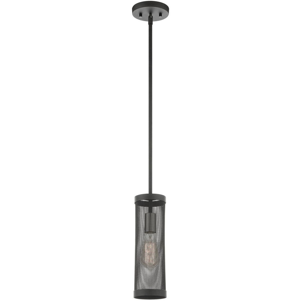 Industro 1 Light 5 inch Black with Brushed Nickel Accents Pendant Ceiling Light