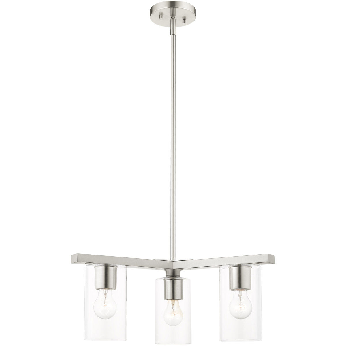 Zurich 3 Light 21 inch Brushed Nickel Chandelier Ceiling Light