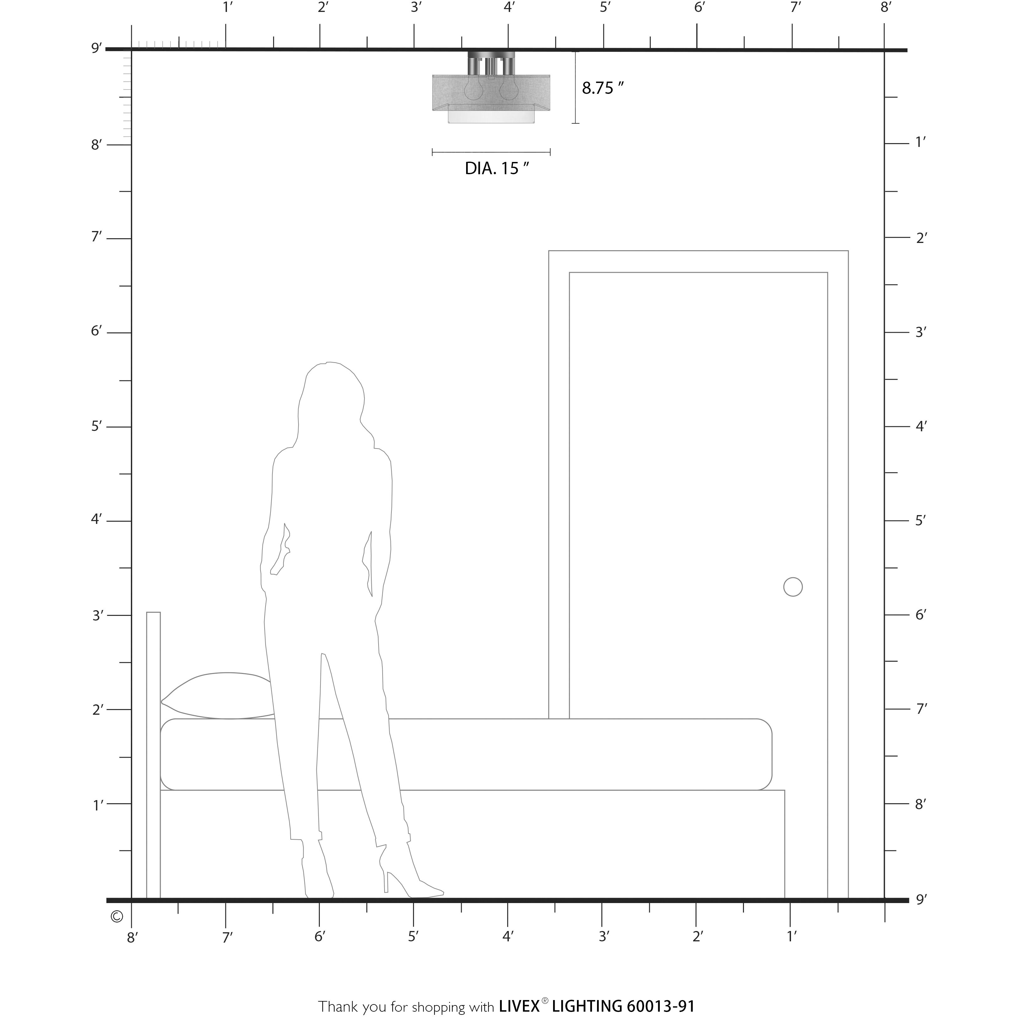 Brookmeade 3 Light 15 inch Brushed Nickel Semi-Flush Ceiling Light