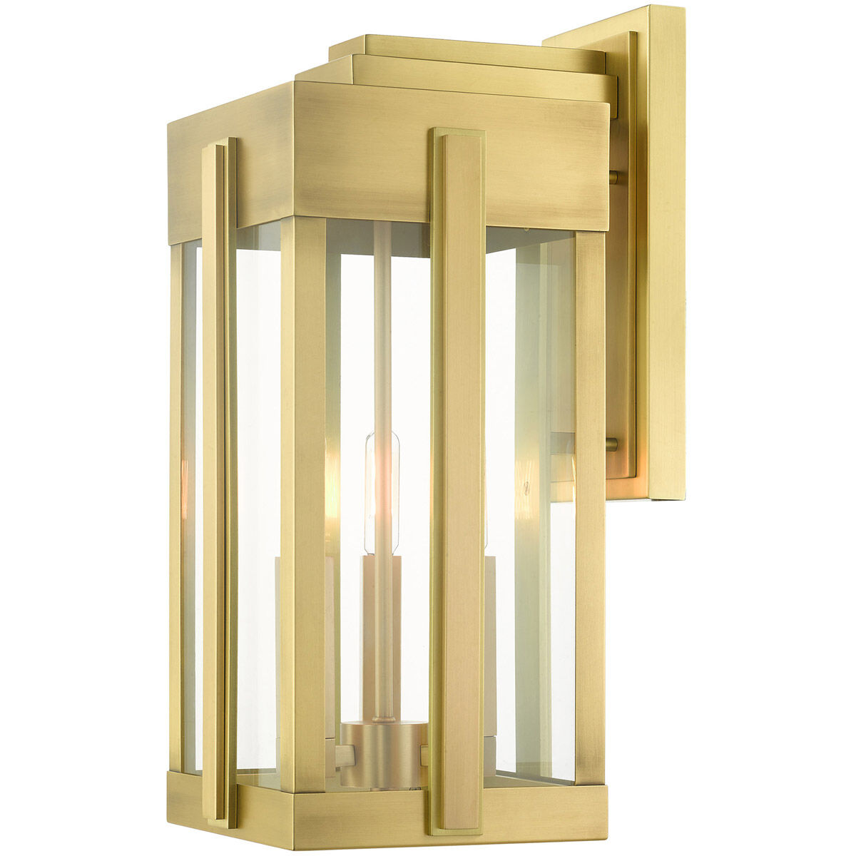 Lexington 3 Light 18 inch Natural Brass Outdoor Wall Lantern