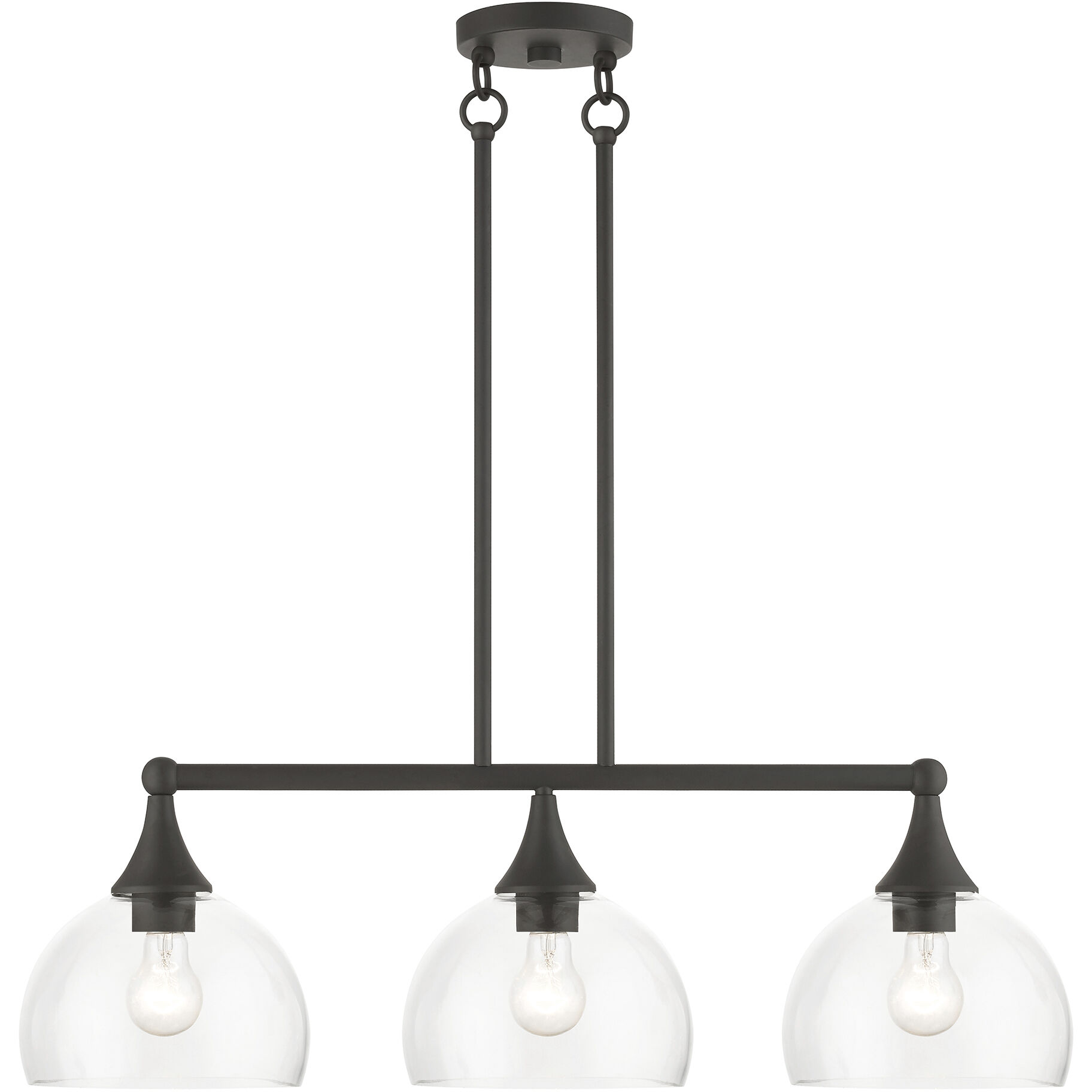 Glendon 3 Light 30 inch Bronze Linear Chandelier Ceiling Light