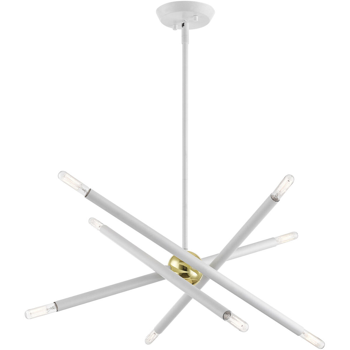 Soho 8 Light 20 inch White with Polished Brass Accents Chandelier Ceiling Light