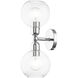 Downtown 2 Light 7 inch Polished Chrome Vanity Sconce Wall Light, Sphere