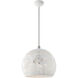 Chantily 3 Light 16 inch White with Brushed Nickel Accents Pendant Ceiling Light