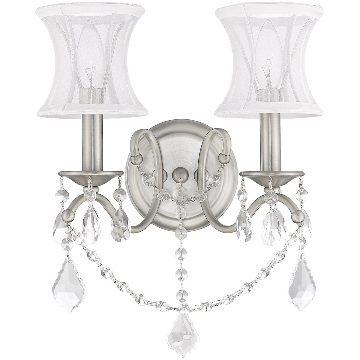 Newcastle 2 Light 12 inch Brushed Nickel Wall Sconce Wall Light