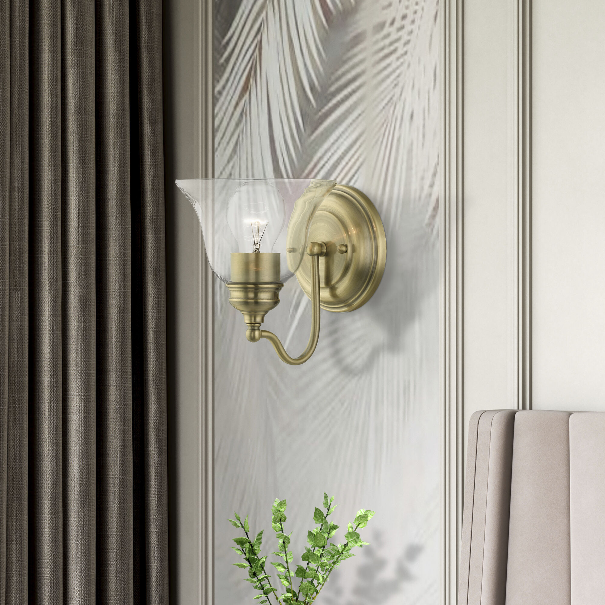 Moreland 1 Light 6 inch Antique Brass Vanity Sconce Wall Light