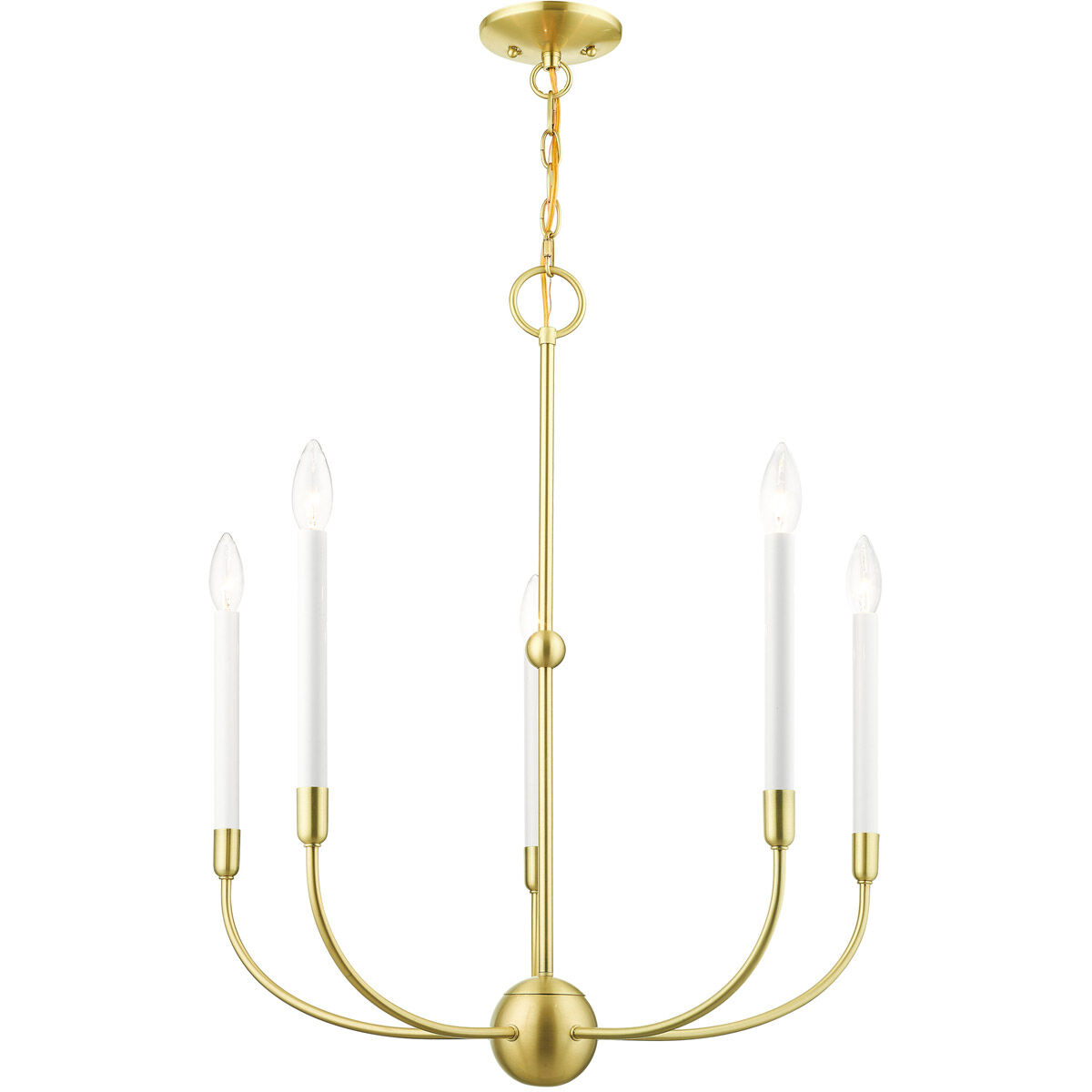 Clairmont 5 Light 24 inch Satin Brass Chandelier Ceiling Light