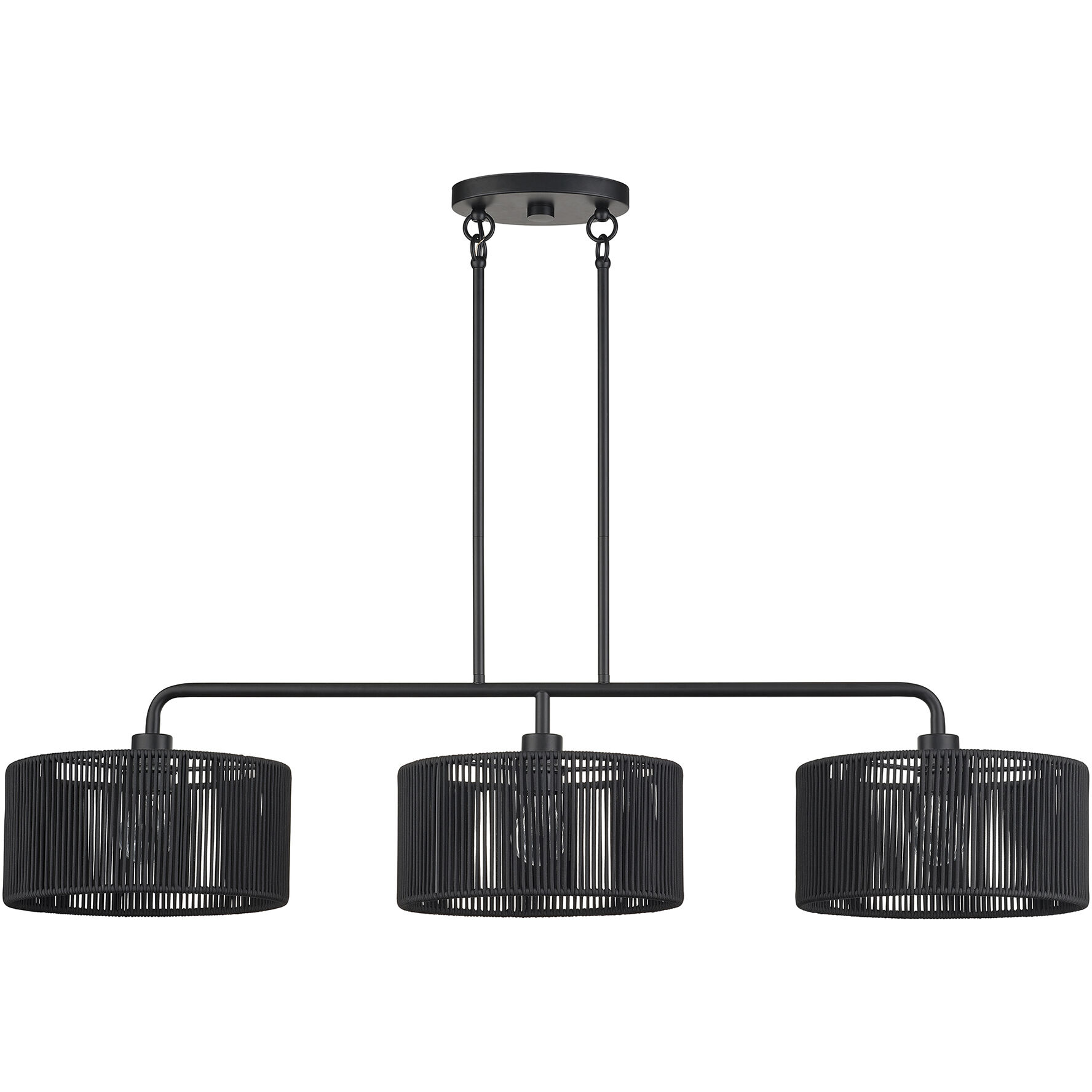 Acordia 3 Light 46 inch Black Linear Chandelier Ceiling Light, Extra Large