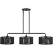 Acordia 3 Light 46 inch Black Linear Chandelier Ceiling Light, Extra Large