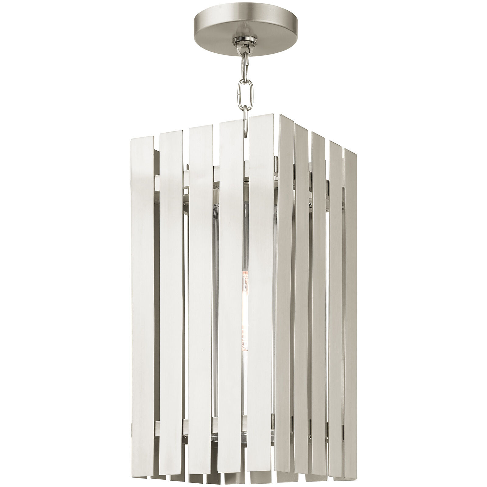 Greenwich 1 Light 8 inch Brushed Nickel Outdoor Pendant Lantern