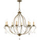 Chesterfield 8 Light 32 inch Hand Applied Venetian Golden Bronze Chandelier Ceiling Light
