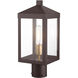 Nyack 1 Light 15.25 inch Bronze with Antique Brass Cluster Small Outdoor Post Top Lantern in Bronze with Antique Brass Cluser