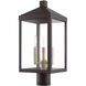 Nyack 3 Light 19.5 inch Bronze with Antique Brass Cluser Outdoor Post Top Lantern