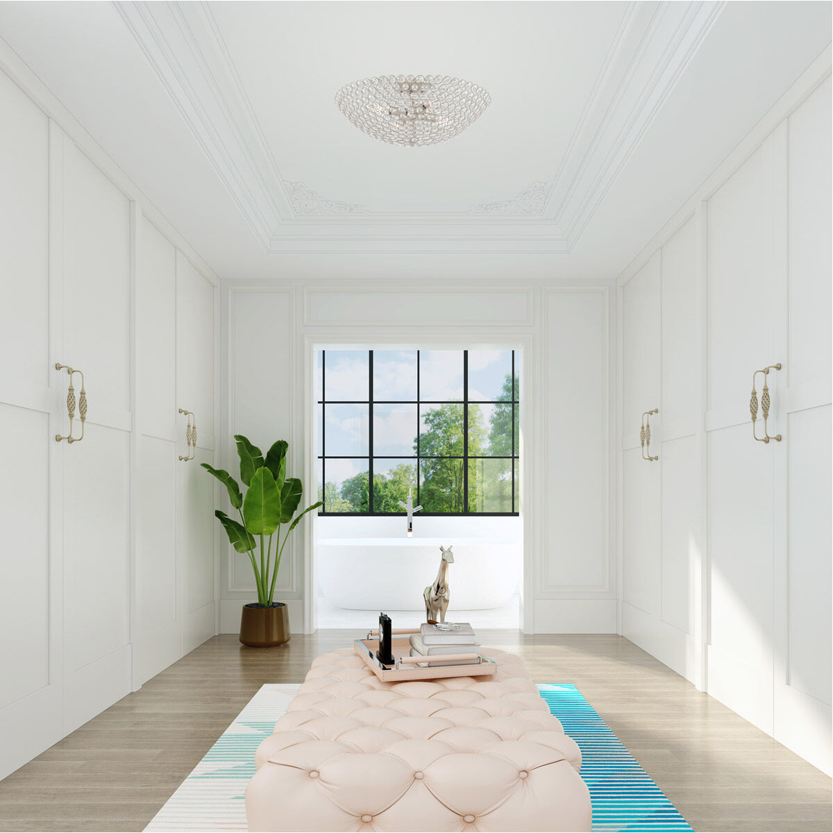 Cassandra 4 Light 20 inch Brushed Nickel Semi-Flush Mount Ceiling Light