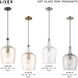 Art Glass 1 Light 9 inch Brushed Nickel Mini Pendant Ceiling Light