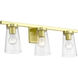 Cityview 3 Light 23 inch Satin Brass Vanity Sconce Wall Light