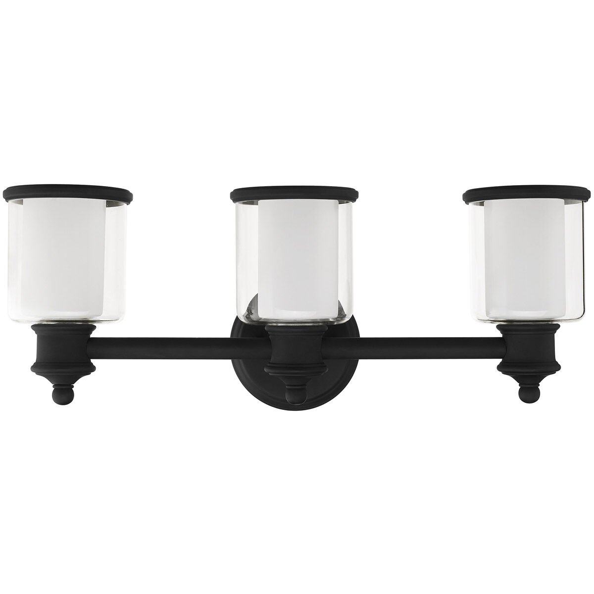Middlebush 3 Light 24 inch Black Vanity Sconce Wall Light
