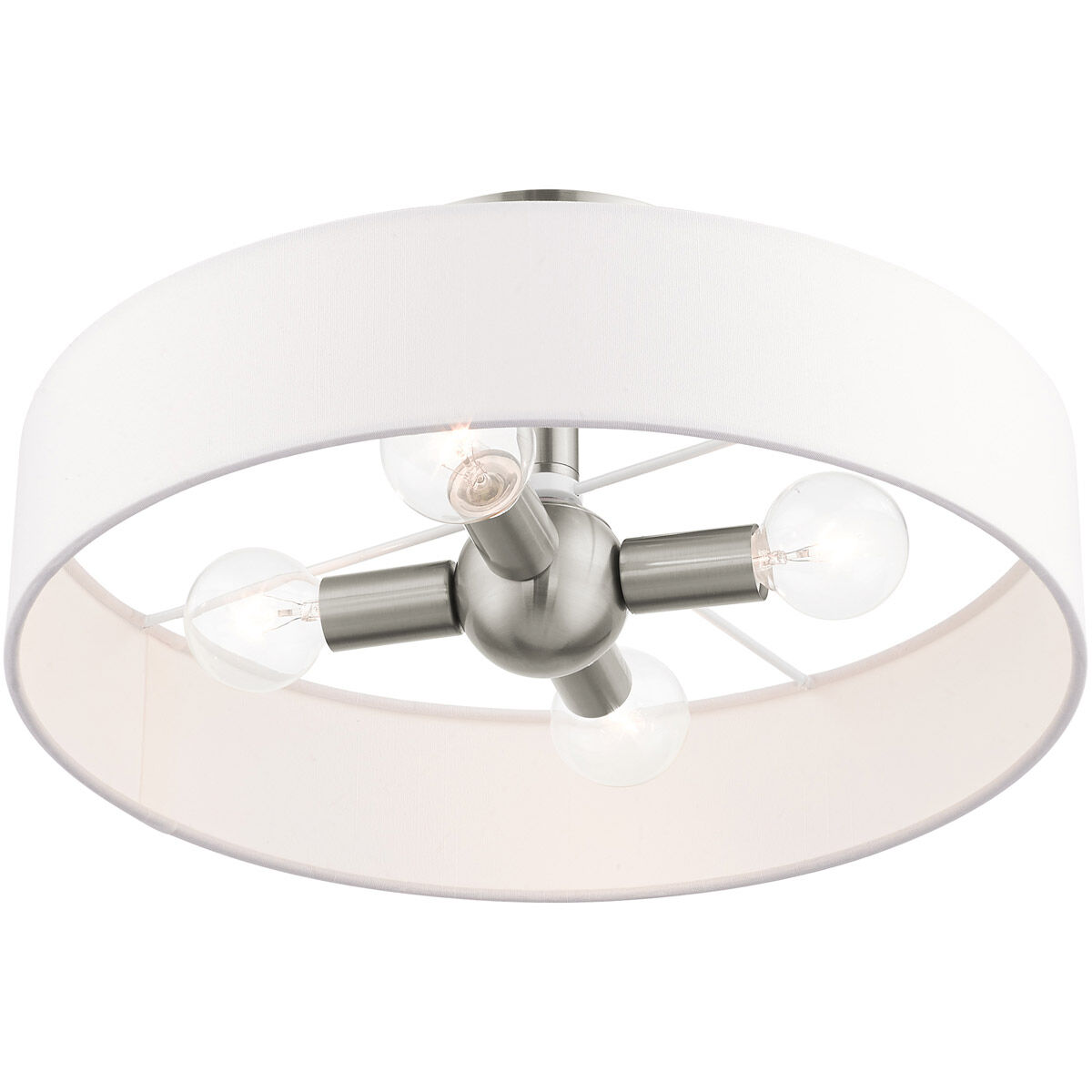 Venlo 4 Light 14 inch Brushed Nickel Semi Flush Ceiling Light