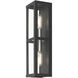 Gaffney 2 Light 16 inch Black with Brushed Nickel Finish Accents Outdoor ADA Wall Lantern in Black with Brushed Nickel Accent
