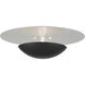 Ventura 2 Light 15 inch Black with Brushed Nickel Reflector Backplate Semi-Flush/Wall Sconce Ceiling Light, Large