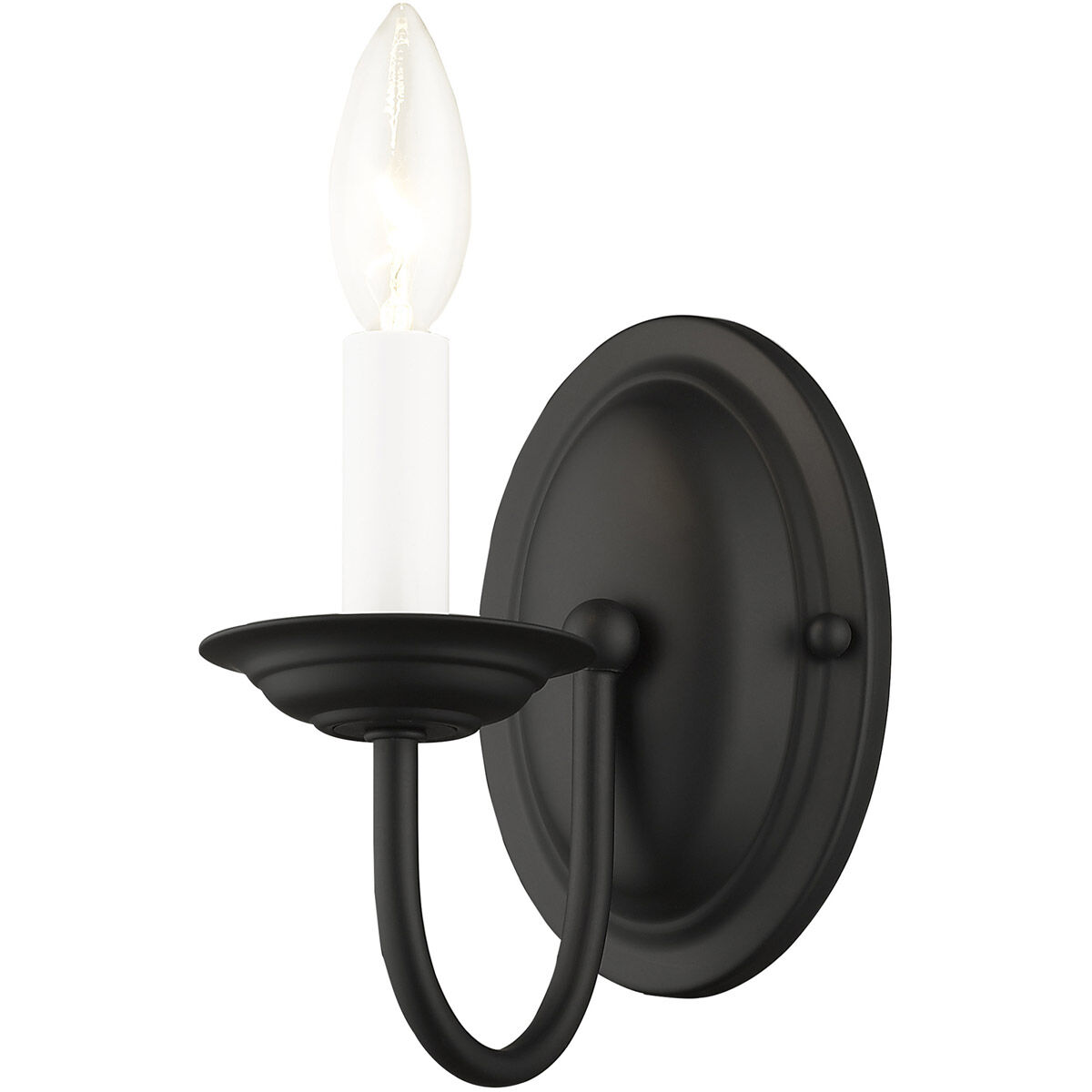 Home Basics 1 Light 4 inch Black Wall Sconce Wall Light