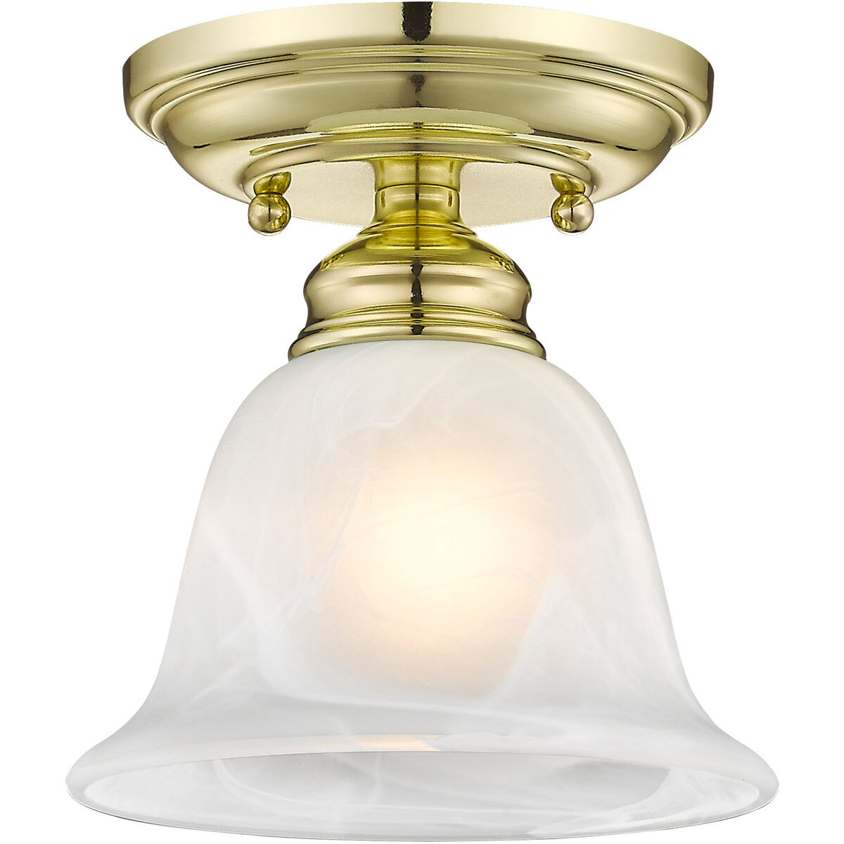 Essex 1 Light 6 inch Polished Brass Semi-Flush Mount Ceiling Light