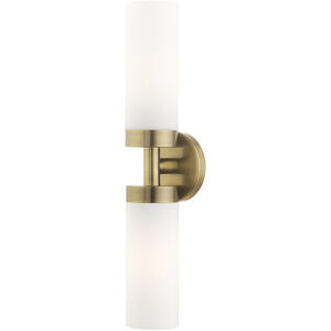 Livex Lighting Aero 2 Light 19 inch Antique Brass ADA Vanity Sconce Wall Light 15072-01 - Open Box