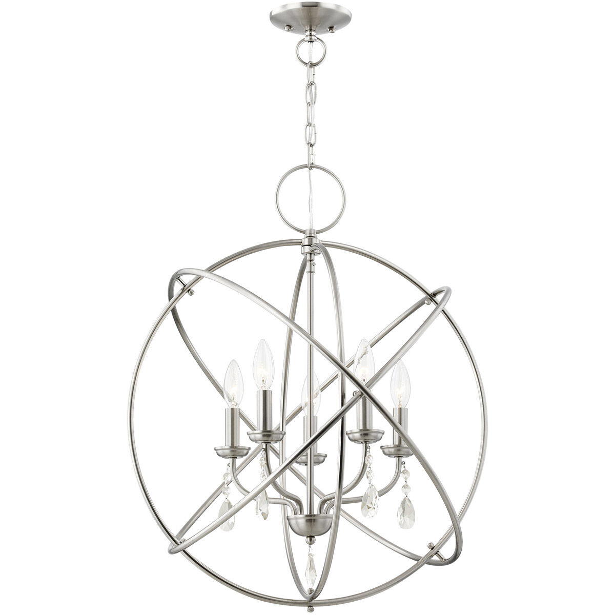 Aria 5 Light 22 inch Brushed Nickel Chandelier Ceiling Light